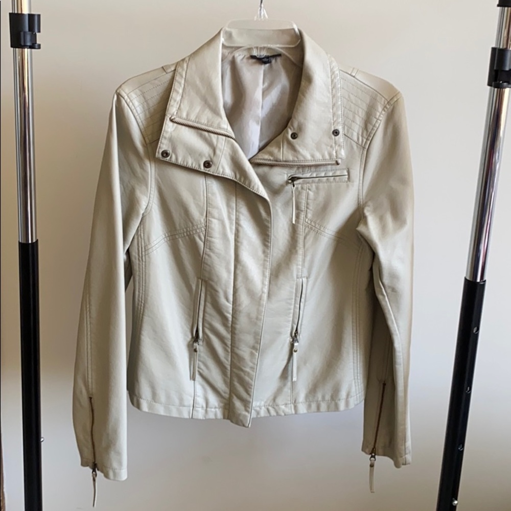Apt 9 Faux Leather Jacket Beige